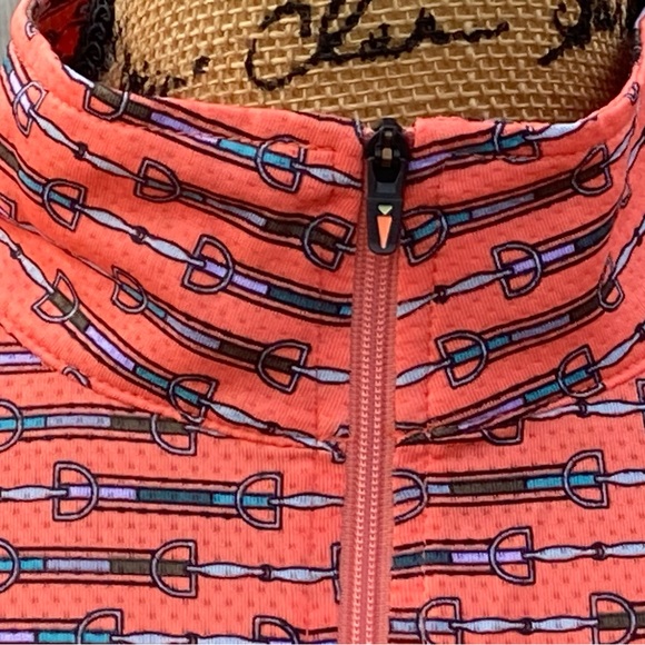 Kerrits Summer Ice Fil Pink Snaffle Bit Pullover 1/4 Zip Long Sleeve Shirt 2X - Picture 6 of 8